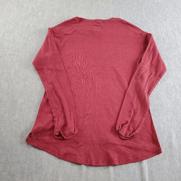 Roebuck & Co Shirt Top Womens XL Red Heart Ribbed Long Sleeve Round Neck Thermal - Picture 7 of 8